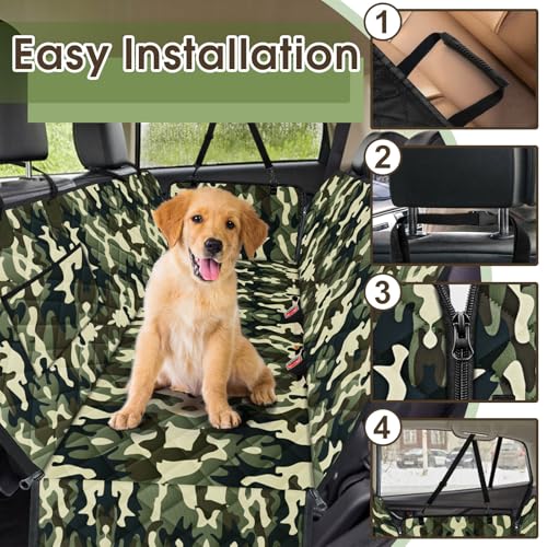 Waterproof Dog Car Seat Cover for Back Seat (Camouflage / Small,Standard)