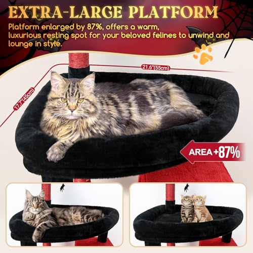 Gothic Giant Cat Tree for Indoor Large Cat (83inch / Blood-Gothic)