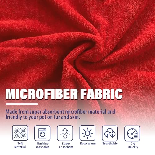 Dog Drying Coat (Red / Large)