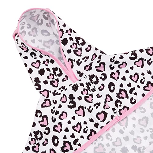 Dog Raincoat with Hood & Leash Hole S (X-Large / Leopard Hearts)