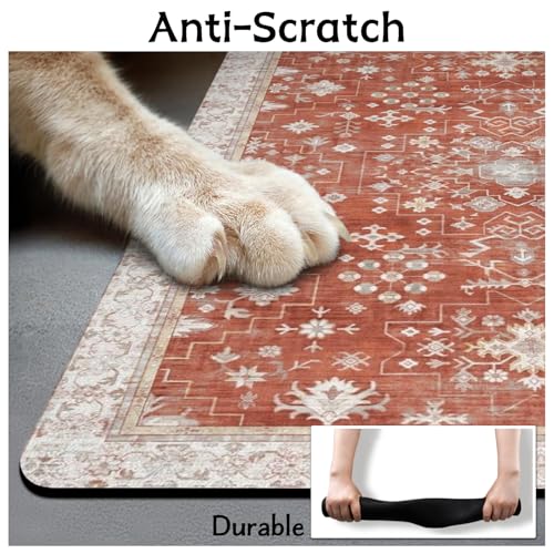 Pet Food Mats for Floor (Orange / 32"l X 24"w)