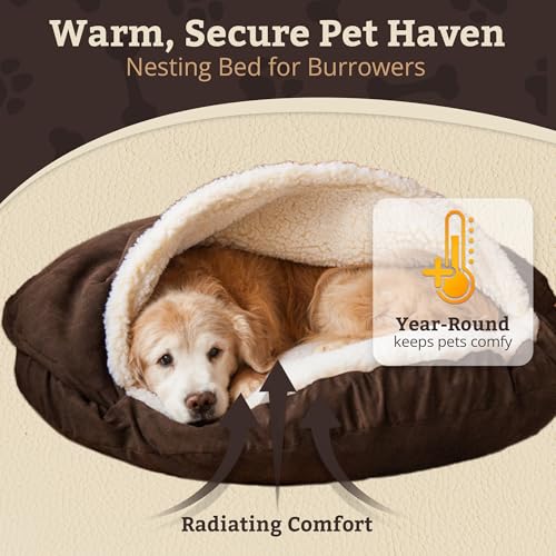 Cozy Cave Dog Bed (45.0"L x 45.0"W x 8.0"Th / Hot Fudge)