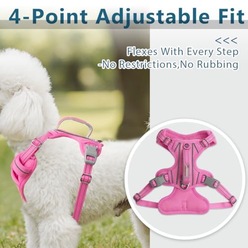 Dog Harness No Pull with ID Tag Pocket (Small(Chest:19.5-26”) / Pink)