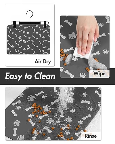 Absorbent Pet Feeding Mat (MP-DARKGREY / 12"x19")