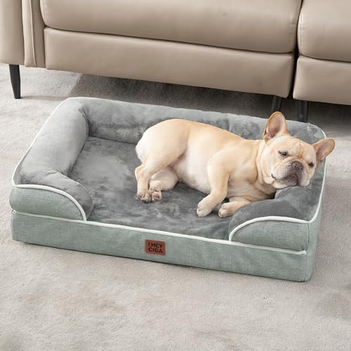 Orthopedic Small Dog Bed (Greyish Green / 24.0"l X 18.0"w X 6.0"th)