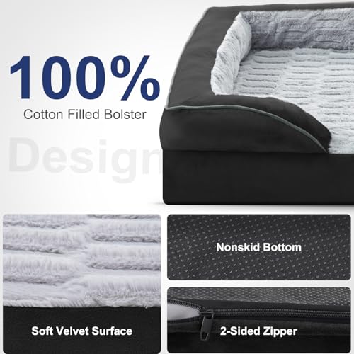Orthopedic Medium Dog Bed (35.0''l x 25.0''w x 6.5''th / Black)