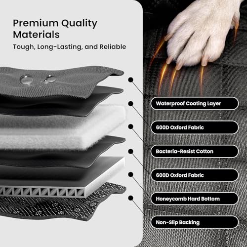 Dog Truck Seat Cover for Back Seat (Black / Extra Large - Full-Size Trucks, SUVs)