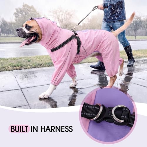 Waterproof Dog Jacket with Hood (Pink / X-Large)