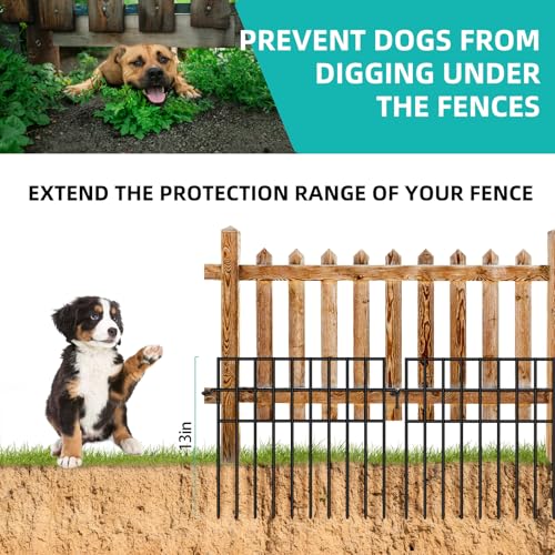 46 Panels Animal Barrier Fence (46 Panels-65.2ft(L)x13in(H) / Black)
