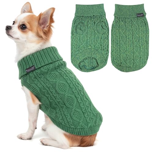 Unisex Dog Sweaters (XS / Cable Knit Green)