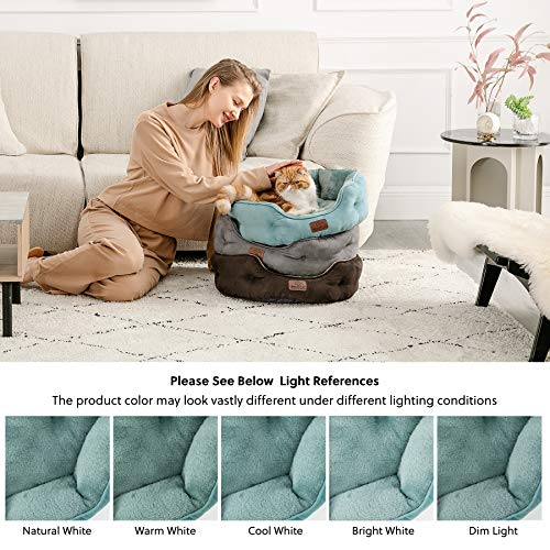 Small Dog Bed Washable (20"L x 19"W x 6"Th / Washed Blue)