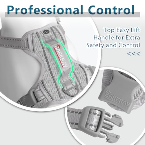 No Pull Dog Harness for Medium Sized Dogs (Medium(Chest:22.5-28") / Grey)
