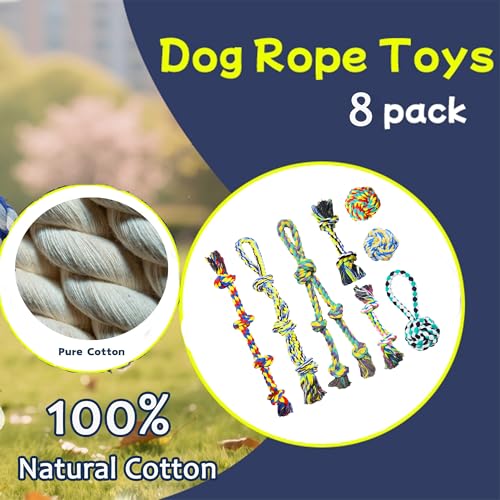 Natural Cotton Dog Rope Toys (colorful-8PCS)