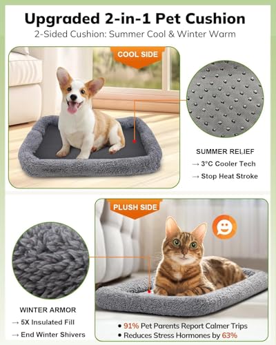 Cat Carrier Soft for Large Medium Cats and Puppy up to 20lbs (Dark Gray / 17.3"L x 12.2"W x 13.4"H)