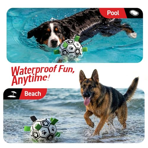 10 Inch Gaint Dog Soccer Ball with Straps (Black Green / 10 Inch)
