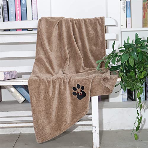 Extra Large Dog Towels for Drying Dogs (Brown / XL-55" * 36")