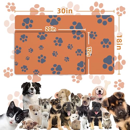 12"×20" Dog Food Mat (Orange / 12"×20")
