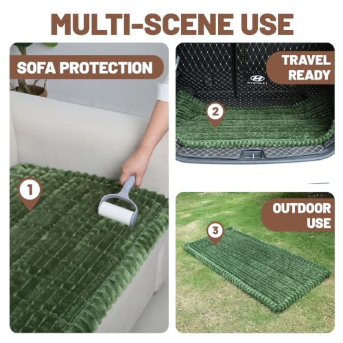 Dog Car Seat Waterproof Bed Cover Back Seat Dark Green 23.6”x51” (Dark Green / 23.6”x51”)