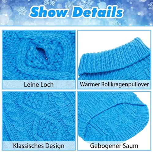 Dog Sweater for Small Medium Dogs (Blue / Small/Medium)