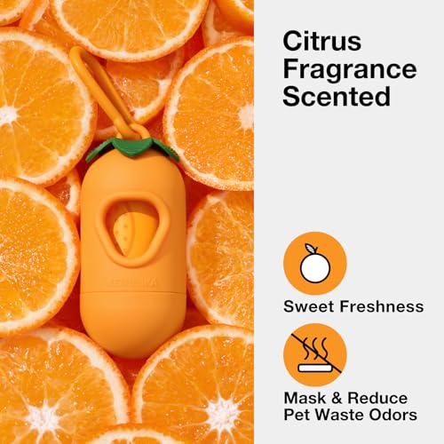 Dog Poop Bag Dispenser with Citrus Scented Waste Bags (Citrus / 1 Count (Pack of 105))