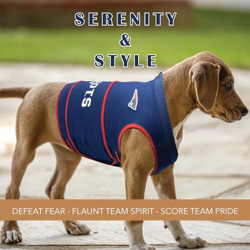 NFL New England Patriots Dog Anxiety Shirt Calming Soothing Solution Vest for Dogs Cats with Anxiety (New England Patriots / Medium)