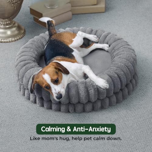 Luxury Donut Dog Bed (30.0"L x 30.0"W x 7.0"Th / Gray)