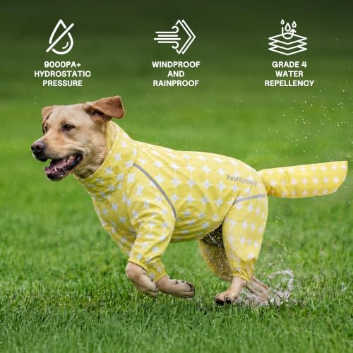 Polka Dot Dog Raincoat (Lemon Yellow / Large)