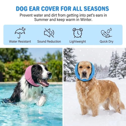 No Flap Ear Wraps for Dogs (Blue / S)