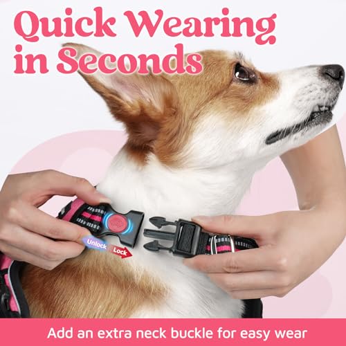 Dog Harness for Large (Pink / X-Large)