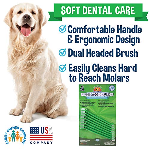 Dual Headed Toothbrush for Dogs & Cats (1 Count (Pack of 8))