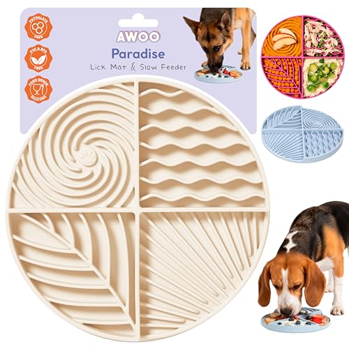 Paradise Dog Lick Mat for Slow Feeding & Anxiety (Almond)