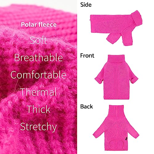 Valentines Dog Turtleneck Sweater (X-Small / Rose Red)