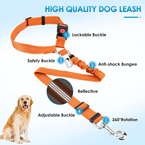 Dog Seat Belt for Car (E.Orange)