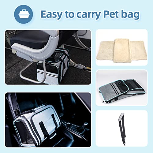 Cat Dog Airline Approved Expandable Pet Carrier for Small Pets (43.0"L x 32.0"W x 12.0"H)