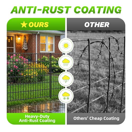 15 Panels No Dig Decorative Garden Fence with Gate (40 in(H)×29.5in(L))