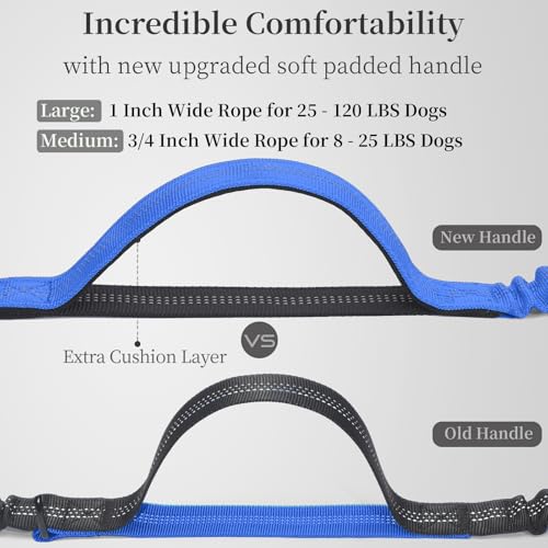 Hands Free Dog Leash with Zipper Pouch (Royal Blue / Large)