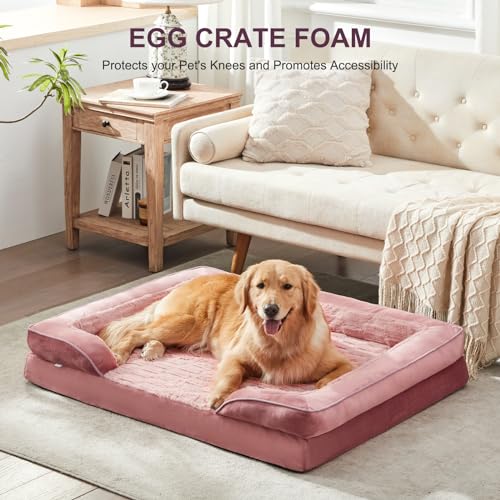 Orthopedic Supportive Extra Large Dog Bed (48.0''l x 35.0''w x 6.5''th / Pink)