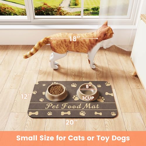 Pet Feeding Mat (Brown / 27"L x 17"W)