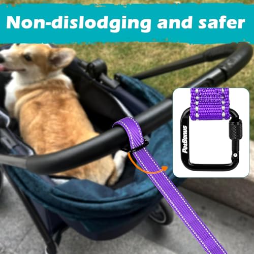 Dog Leash Wrist Strap with Lockable Clip for Dog Retractable Leash (Purple / 1 Pack)