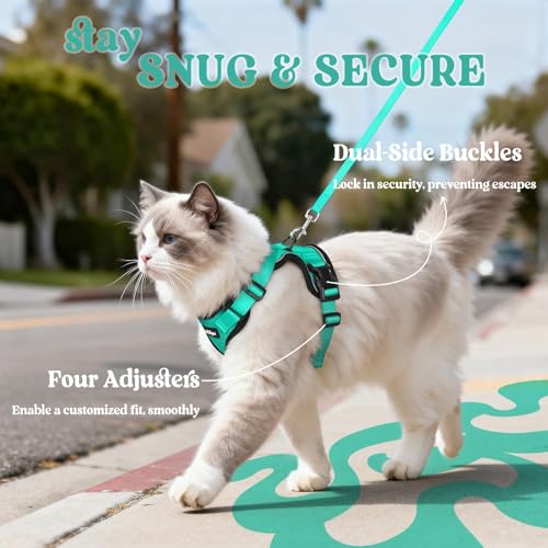Cat Harness and Leash Set (S / Emerald)