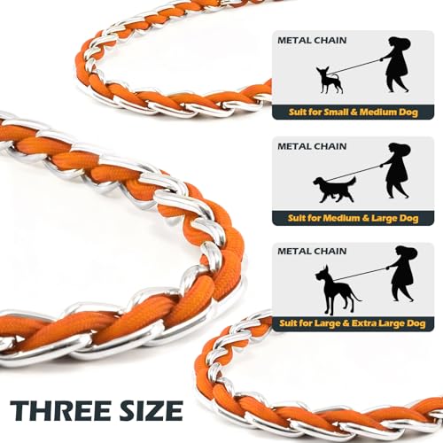 Chain Dog Leash (Orange / 4FT(30-80lb))