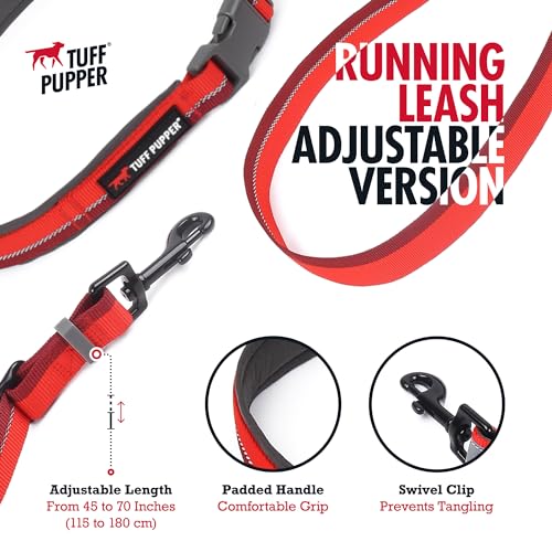 Hands Free Adjustable Length Dog Leash (Fiery Red)