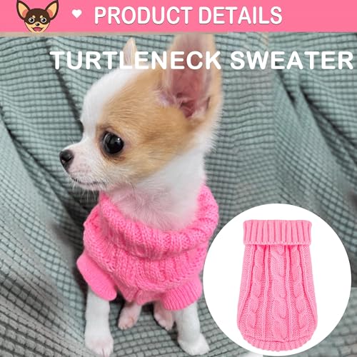 2 Pack Dog Sweaters for Small Dogs (Medium / Rose-Pink)