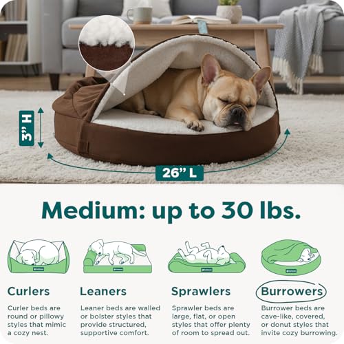 Round Orthopedic Dog Bed for Medium Dogs (Espresso / Medium)