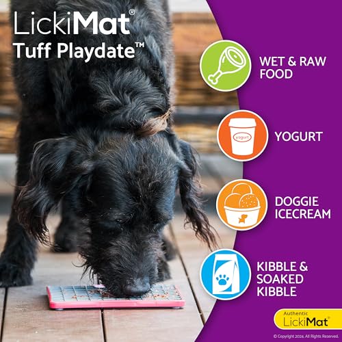 Tuff Playdate Slow Feeder Lick Mat for Dogs (Red)