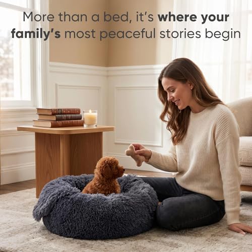 Dog Beds for Small Dogs (20.0"L x 20.0"W x 7.0"Th / Grey)