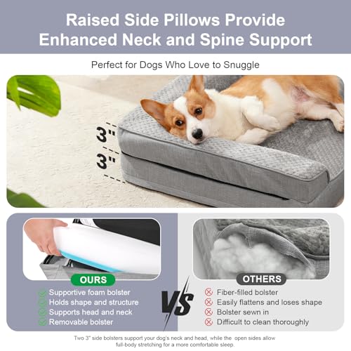 Memory Foam Orthopedic Dog Bed (Fluffy Style-Light Grey / M(35"x23"x3"))