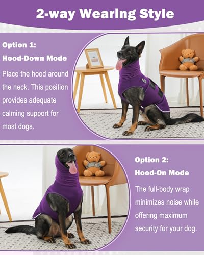 Dog Anxiety Vest with Hood (X-Small / Purple)