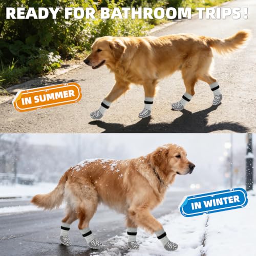 Dog Socks Shoes for Hot Pavement to Prevent Licking Paws (Gray / Medium (Paw Width: 2.6"))