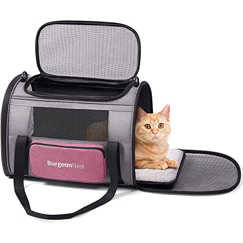 Soft Cat Carrier for Cats up to 20 Lbs (Pink / 17.7"L x 12.0"W x 12.5"H)